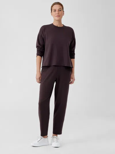 Eileen Fisher Cozy Brushed Terry Hug Slouchy Pant In Purple