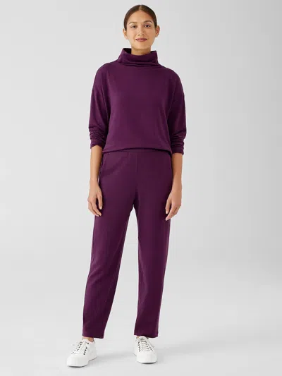 Eileen Fisher Cozy Brushed Terry Hug Slouchy Pant In Purple