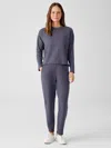 Eileen Fisher Cozy Brushed Terry Hug Slouchy Pant In Blue