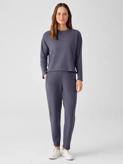 Eileen Fisher Cozy Brushed Terry Hug Slouchy Pant In Purple