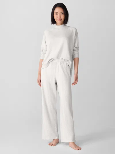 Eileen Fisher Cozy Brushed Terry Hug Straight Pant In Gray