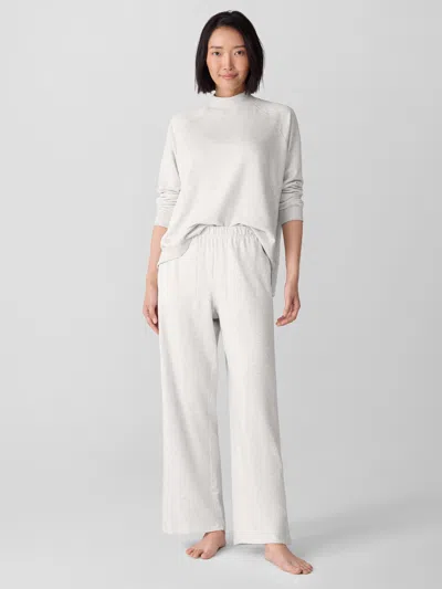Eileen Fisher Cozy Brushed Terry Hug Straight Pant In Sea Salt