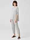 Eileen Fisher Cozy Brushed Terry Hug Tapered Ankle Pant In Gray