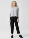 Eileen Fisher Cozy Brushed Terry Hug Tapered Ankle Pant In Black