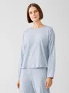 Eileen Fisher Cozy Organic Cotton Interlock Box-top In Blue