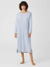 Eileen Fisher Cozy Organic Cotton Interlock Dress In Blue