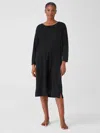 Eileen Fisher Cozy Organic Cotton Interlock Dress In Black