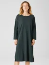 Eileen Fisher Cozy Organic Cotton Interlock Dress In Green