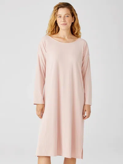 Eileen Fisher Cozy Organic Cotton Interlock Dress In Neutral