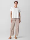 Eileen Fisher Cozy Organic Cotton Slub Tee In White
