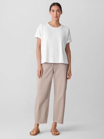 Eileen Fisher Cozy Organic Cotton Slub Tee In White