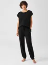Eileen Fisher Cozy Organic Cotton Thermal Jogger Pant In Black