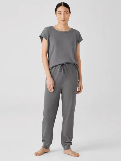 Eileen Fisher Cozy Organic Cotton Thermal Jogger Pant In Gray