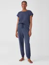 Eileen Fisher Cozy Organic Cotton Thermal Jogger Pant In Blue