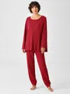 Eileen Fisher Cozy Organic Cotton Thermal Jogger Pant In Red