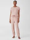 Eileen Fisher Cozy Organic Cotton Thermal Jogger Pant In Pink