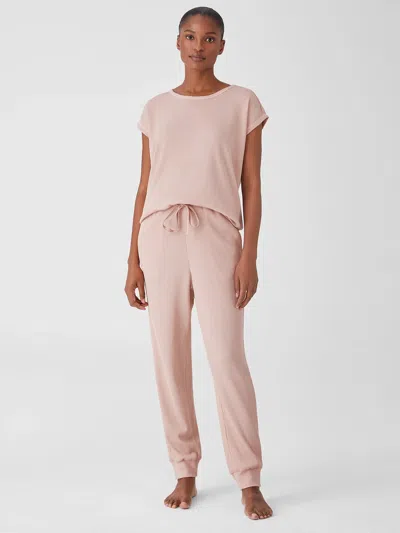 Eileen Fisher Cozy Organic Cotton Thermal Jogger Pant In Pink