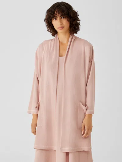 Eileen Fisher Cozy Organic Cotton Thermal Sleep Cardigan In Pink