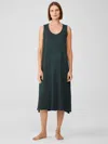 Eileen Fisher Cozy Organic Cotton Thermal Tank Dress In Green