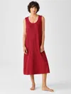 Eileen Fisher Cozy Organic Cotton Thermal Tank Dress In Burgundy