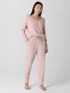 Eileen Fisher Cozy Organic Cotton Waffle Jogger Sleep Pant In Pink