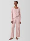 Eileen Fisher Cozy Organic Cotton Waffle Sleep Pant In Multi