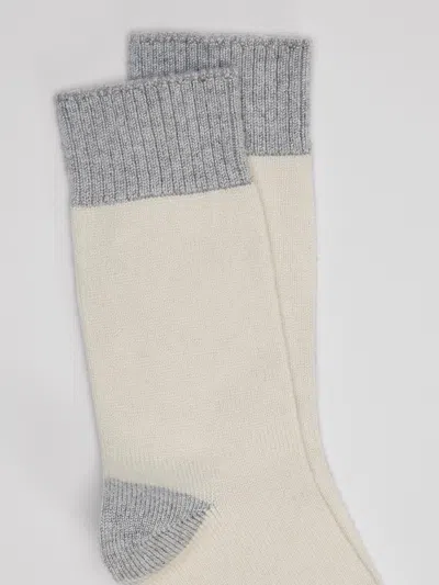 Eileen Fisher Cozy Recycled Nylon Cashmere Color-blocked Sock In White