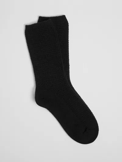 Eileen Fisher Cozy Recycled Nylon Cashmere Crew Sock In Black