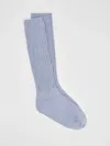 Eileen Fisher Cozy Recycled Nylon Cashmere Trouser Sock In Blue