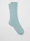 Eileen Fisher Cozy Recycled Nylon Cashmere Trouser Sock In Blue