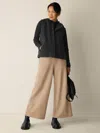 Eileen Fisher Cozy Recycled Wool Boucle Hooded Vest In Black