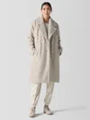 Eileen Fisher Cozy Recycled Wool Boucle Notch Collar Coat In White
