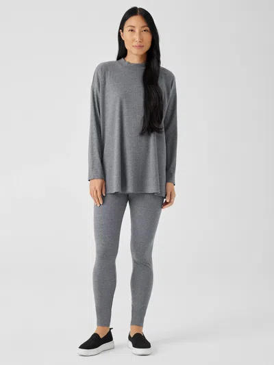 Eileen Fisher Cozy Stretch Rib Leggings In Gray