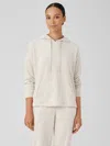 Eileen Fisher Cozy Velour Knit Hooded Top In Gray