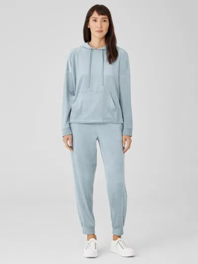 Eileen Fisher Cozy Velour Knit Jogger Pant In Blue