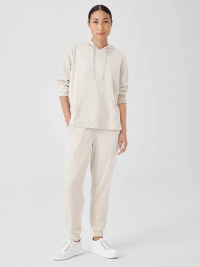 Eileen Fisher Cozy Velour Knit Jogger Pant In Neutral