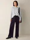 Eileen Fisher Cozy Velour Knit Wide-leg Pant In Gray