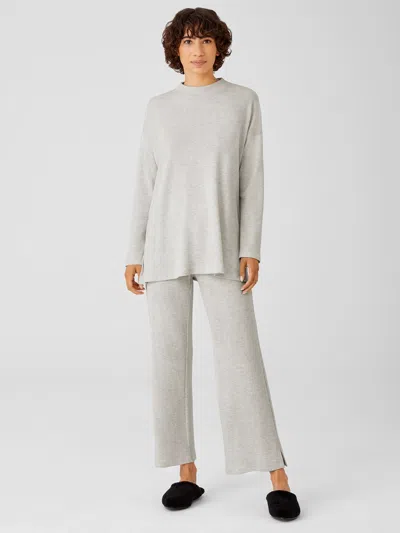 Eileen Fisher Cozy Waffle Knit Straight Pant In Gray