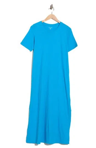 Eileen Fisher Creneck Organic Cotton Maxi T-shirt Dress In Multi