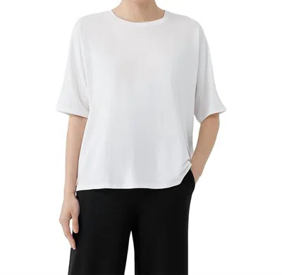 Eileen Fisher Crew Neck Boxy Tee In White