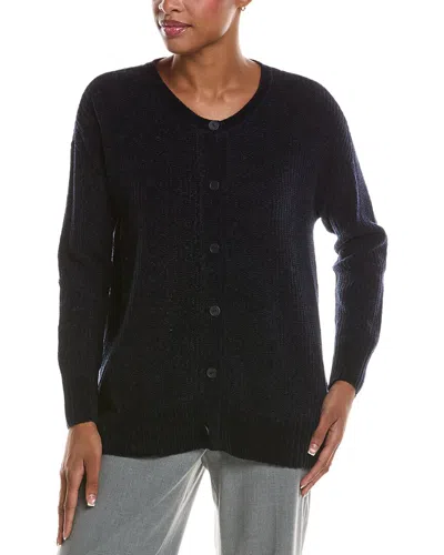 Eileen Fisher Crew Neck Cardigan In Black