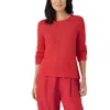 Eileen Fisher Long Sleeve Pullover Sweater In Red