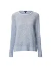 Eileen Fisher Crew Neck Raglan Sleeve Sweater Linen Cotton In Bellflower