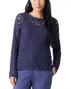 Eileen Fisher Crewneck Organic Cotton Sweater In Bluet