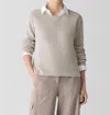 Eileen Fisher Crewneck Organic Cotton Sweater In Grey