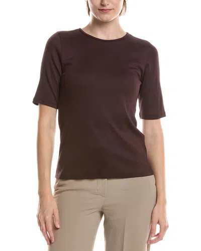 Eileen Fisher Crew Neck Top In Burgundy