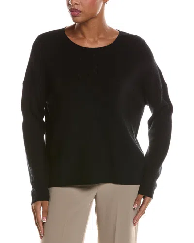 Eileen Fisher Crew Wool Sweater In Black