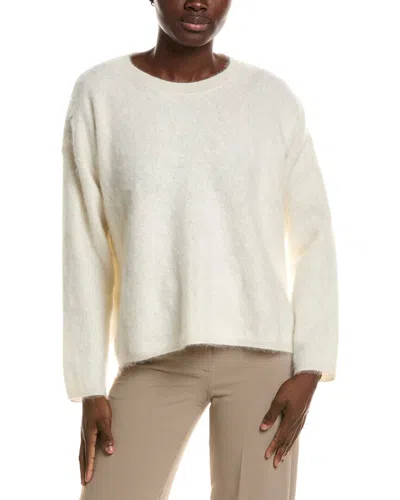 Eileen Fisher Crewneck 100% Cashmere Sweater In White
