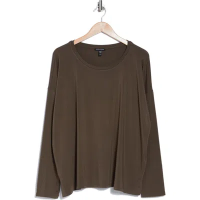 Eileen Fisher Crewneck Box Top In Wren