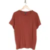 Eileen Fisher Crewneck Boxy Stretch Jersey T-shirt In Deep Turmeric